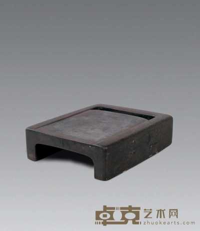 清 端石雕素抄手砚 14.3×11.8cm